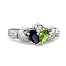 Sapphire 'Our Heart' Claddagh 14K White Gold ring R2388