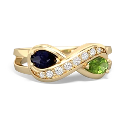 Sapphire Diamond Infinity 14K Yellow Gold ring R5390