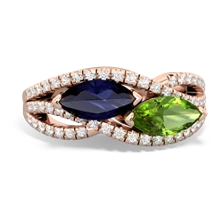 Sapphire Diamond Rivers 14K Rose Gold ring R3070