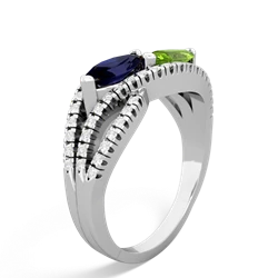 Sapphire Diamond Rivers 14K White Gold ring R3070