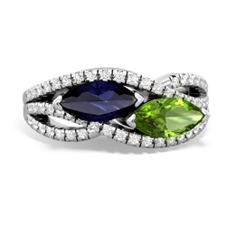 Sapphire Diamond Rivers 14K White Gold ring R3070