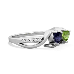 Sapphire Side By Side 14K White Gold ring R3090