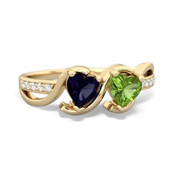 Sapphire Side By Side 14K Yellow Gold ring R3090