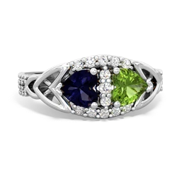 Sapphire Sparkling Celtic Knot 14K White Gold ring R2645