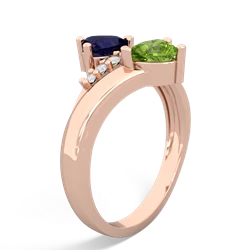 Sapphire Heart To Heart 14K Rose Gold ring R2064