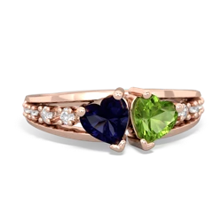 Sapphire Heart To Heart 14K Rose Gold ring R3342