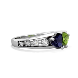 Sapphire Heart To Heart 14K White Gold ring R3342