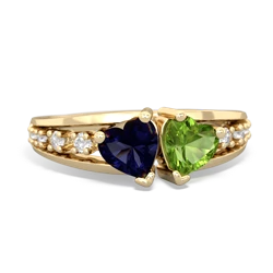 Sapphire Heart To Heart 14K Yellow Gold ring R3342