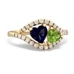 Sapphire Mother And Child 14K Yellow Gold ring R3010