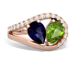 Sapphire Nestled Heart Keepsake 14K Rose Gold ring R5650