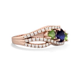 Sapphire Three Stone Aurora 14K Rose Gold ring R3080