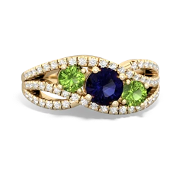 Sapphire Three Stone Aurora 14K Yellow Gold ring R3080