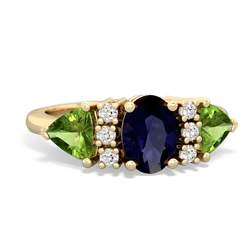Sapphire Antique Style Three Stone 14K Yellow Gold ring R2186