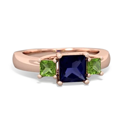 Sapphire Three Stone Trellis 14K Rose Gold ring R4015