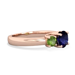 Sapphire Three Stone Round Trellis 14K Rose Gold ring R4018