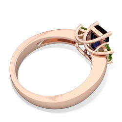 Sapphire Three Stone Emerald-Cut Trellis 14K Rose Gold ring R4021