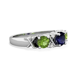 Sapphire Hugs And Kisses 14K White Gold ring R5016