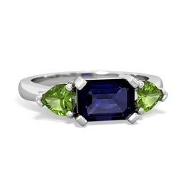 Sapphire Three Stone 14K White Gold ring R5235