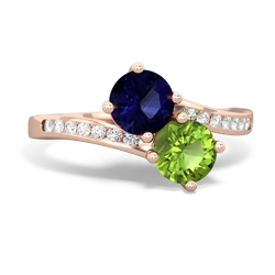 Sapphire Channel Set Two Stone 14K Rose Gold ring R5303