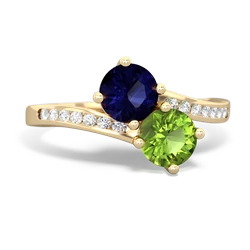 Sapphire Channel Set Two Stone 14K Yellow Gold ring R5303