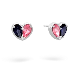 Sapphire 'Our Heart' 14K White Gold earrings E5072