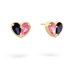 Sapphire 'Our Heart' 14K Yellow Gold earrings E5072