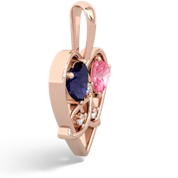 Sapphire Celtic Trinity Heart 14K Rose Gold pendant P5331