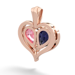 Sapphire Two Become One 14K Rose Gold pendant P5330