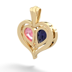 Sapphire Two Become One 14K Yellow Gold pendant P5330