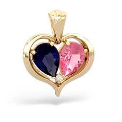 Sapphire Two Become One 14K Yellow Gold pendant P5330