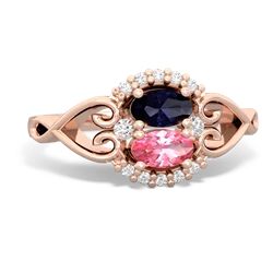 Sapphire Love Nest 14K Rose Gold ring R5860