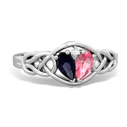 Sapphire Celtic Love Knot 14K White Gold ring R5420