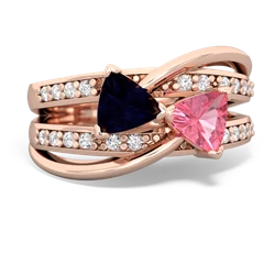 Sapphire Bowtie 14K Rose Gold ring R2360