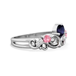 Sapphire Crown Keepsake 14K White Gold ring R5740