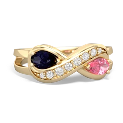 Sapphire Diamond Infinity 14K Yellow Gold ring R5390