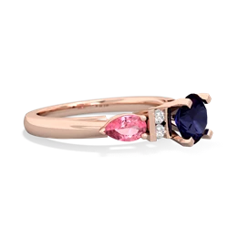 Sapphire 6Mm Round Eternal Embrace Engagement 14K Rose Gold ring R2005