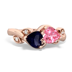 Sapphire Floral Elegance 14K Rose Gold ring R5790