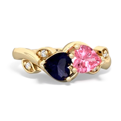 Sapphire Floral Elegance 14K Yellow Gold ring R5790