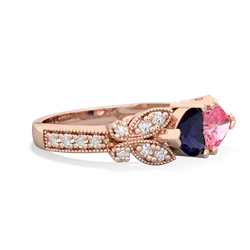 Sapphire Diamond Butterflies 14K Rose Gold ring R5601