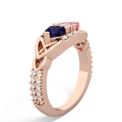 Sapphire Sparkling Celtic Knot 14K Rose Gold ring R2645