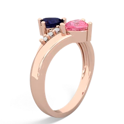 Sapphire Heart To Heart 14K Rose Gold ring R2064