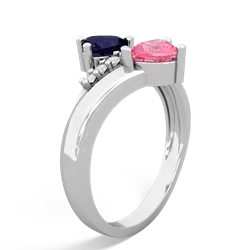 Sapphire Heart To Heart 14K White Gold ring R2064