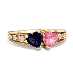 Sapphire Heart To Heart 14K Yellow Gold ring R3342