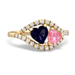 Sapphire Mother And Child 14K Yellow Gold ring R3010