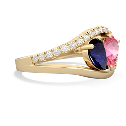 Sapphire Nestled Heart Keepsake 14K Yellow Gold ring R5650