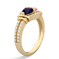 Sapphire Art-Deco Keepsake 14K Yellow Gold ring R5630