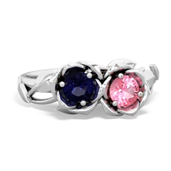 Sapphire Rose Garden 14K White Gold ring R5510