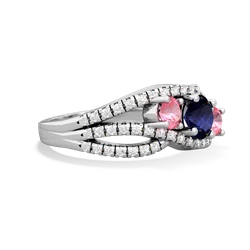 Sapphire Three Stone Aurora 14K White Gold ring R3080