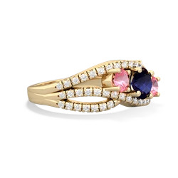 Sapphire Three Stone Aurora 14K Yellow Gold ring R3080