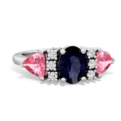 Sapphire Antique Style Three Stone 14K White Gold ring R2186